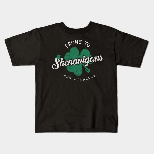 Prone-To-Shenanigans-And-Malarkey Kids T-Shirt by Sanja Sinai Art